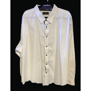 Alex Vando Premium White Button-Down Dress Shirt 2X Mens Business Casual HA01 M